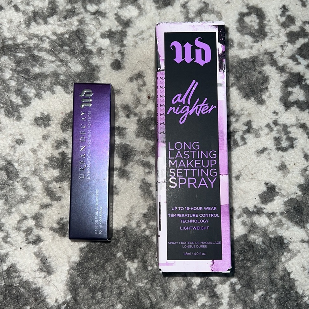 URBAN DECAY LONG LASTING MAKEUP SETTING SPRAY + URBAN DECAY EYESHADOW PRIMER